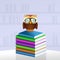 Owl reads books