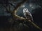 Owl\\\'s Night Vigil: A Silent Guardian in the Moonlight