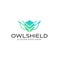 Owl with a shield body logo design inspiration