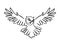 Owl single line art, minimalist style bird drawing, engraving , tattoo design, logo design