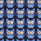 Owl stylized art seemless pattern blue colors