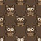 Owl stylized art seemless pattern brown colors