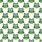 Owl stylized art seemless pattern green white colors