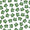 Owl stylized art seemless pattern green white colors