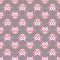 Owl stylized art seemless pattern pink gray colors
