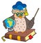 Owl teacher with globe
