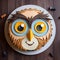 Owl Theme Cake With Photorealistic And Cartoonish Motifs