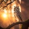 Owl on tree.