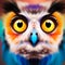 owl vivid colors big yellow eyes