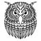 Owl Western Screech mandala zentangle coloring page illustration