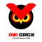 owl yellow and red circle base shape icon logo