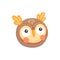 Owlet or owl face mask isolated howlet head icon