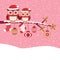 Owls cartoon red christmas illustration