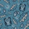 Owls and fireflies pattern