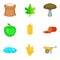 Own food icons set, cartoon style