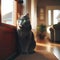 Owner\\\'s pet waits patiently for their return at front door