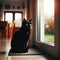 Owner\\\'s pet waits patiently for their return at front door