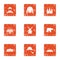 Ownership icons set, grunge style