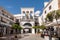 Ownhall building of Nerja city. Spanish, European and Andalusian flag.