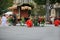 An ox-drawn car from the Toyotomi Hideyori procession at at Jidai Festival. Kyoto. Japan