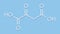 Oxaloacetic acid oxaloacetate metabolic intermediate molecule. Skeletal formula.