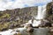 Oxararfoss waterfall summer day view, Thingvellir, Iceland