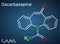 Oxcarbazepine, C15H12N2O2 molecule. It is antiepileptic, anticonvulsant drug used in treatment of seizures, epilepsy, bipolar