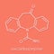 Oxcarbazepine epilepsy drug molecule. Skeletal formula.