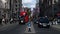 Oxford Street decorated with Union Jack flags for the Jubilee with Double Decker Buses and Taxis driving past