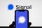 OXFORD, UK - February 2020: Signal private secure messing service logo