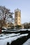 Oxford University in snow