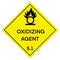 Oxidizing agent symbol is used to warn of hazard