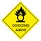 Oxidizing agent symbol is used to warn of hazard