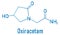 Oxiracetam nootropic drug molecule. Skeletal formula. Chemical structure