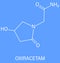 Oxiracetam nootropic drug molecule. Skeletal formula. Chemical structure