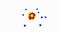 Oxygen atom with protons, electrons and neutrons rotate on white background