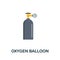 Oxygen Balloon flat icon. Colored sign from oxygen collection. Creative Oxygen Balloon icon illustration for web design