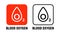 Oxygen blood icon measure monitoring pictogram. O2 blood oxygen sensor technology icon
