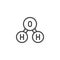 Oxygen molecule line icon