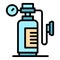 Oxygen respiratory tank icon vector flat