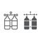 Oxygen tank line and glyph icon, diving