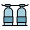 Oxygen tanks icon color outline vector