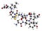 Oxytocin hormone molecule. 3D rendering. Atoms are represented as spheres with conventional color coding: hydrogen white,.