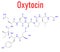 Oxytocin hormone molecule. Skeletal formula.