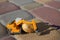 Oy model of a yellow excavator with a golden painted egg