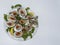 Oyster Appetizer with copy space on White