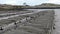 Oyster farming and oyster traps, floating mesh bags by Carrickfinn in County Donegal, Ireland