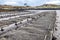 Oyster farming and oyster traps, floating mesh bags by Carrickfinn in County Donegal, Ireland