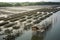 Oyster farms in the sea at the province