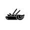 Oyster omelette black glyph icon.